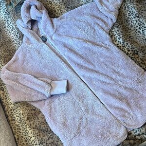 90 DEGREE Cozy Hooded Fleece Lounge Jacket
